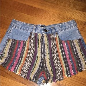 MULTI COLOR DENIM SHORTS
